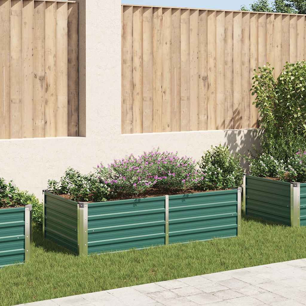 vidaXL Plantenbak verhoogd 240x80x77 cm gegalvaniseerd staal groen
