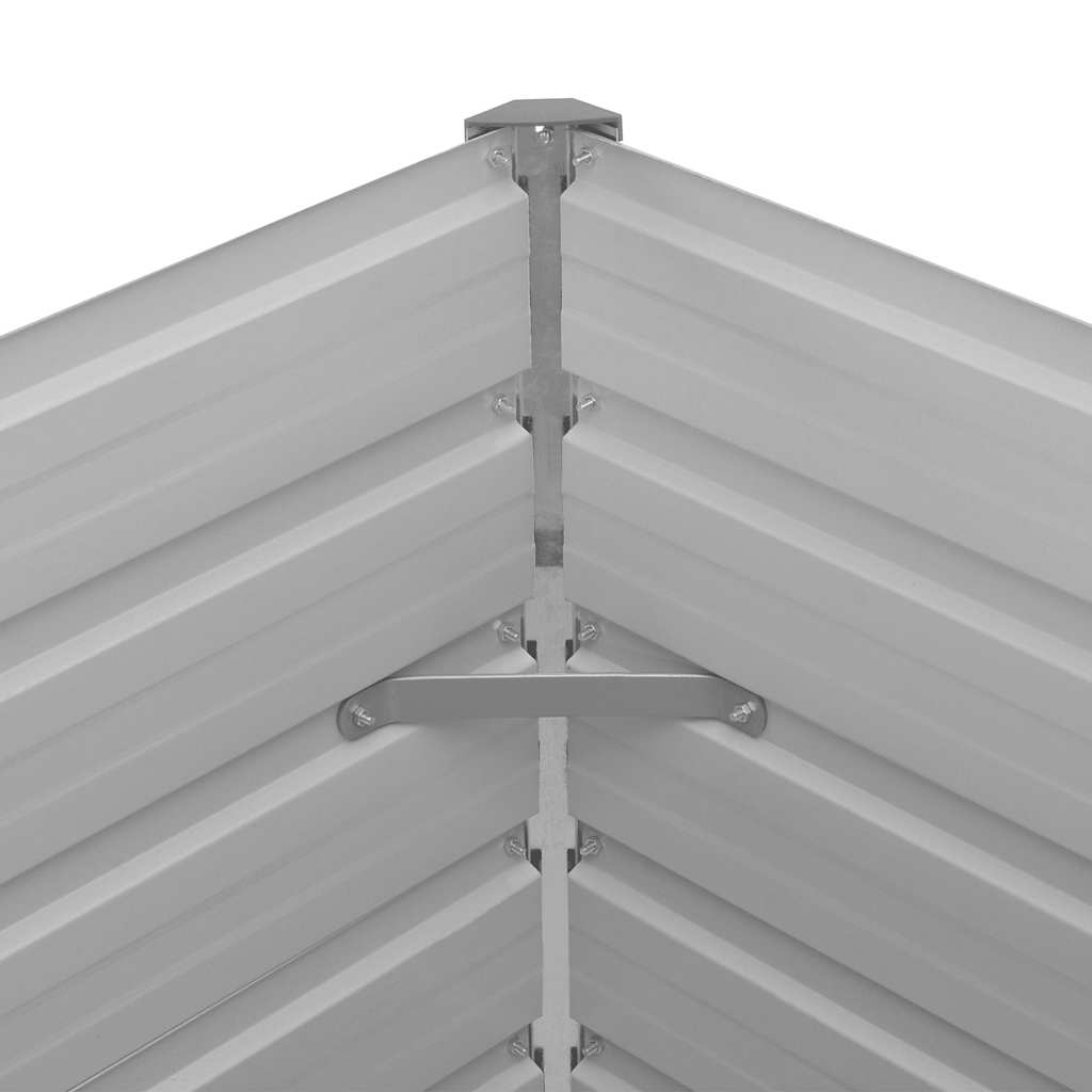 vidaXL Plantenbak verhoogd 100x100x77 cm gegalvaniseerd staal grijs