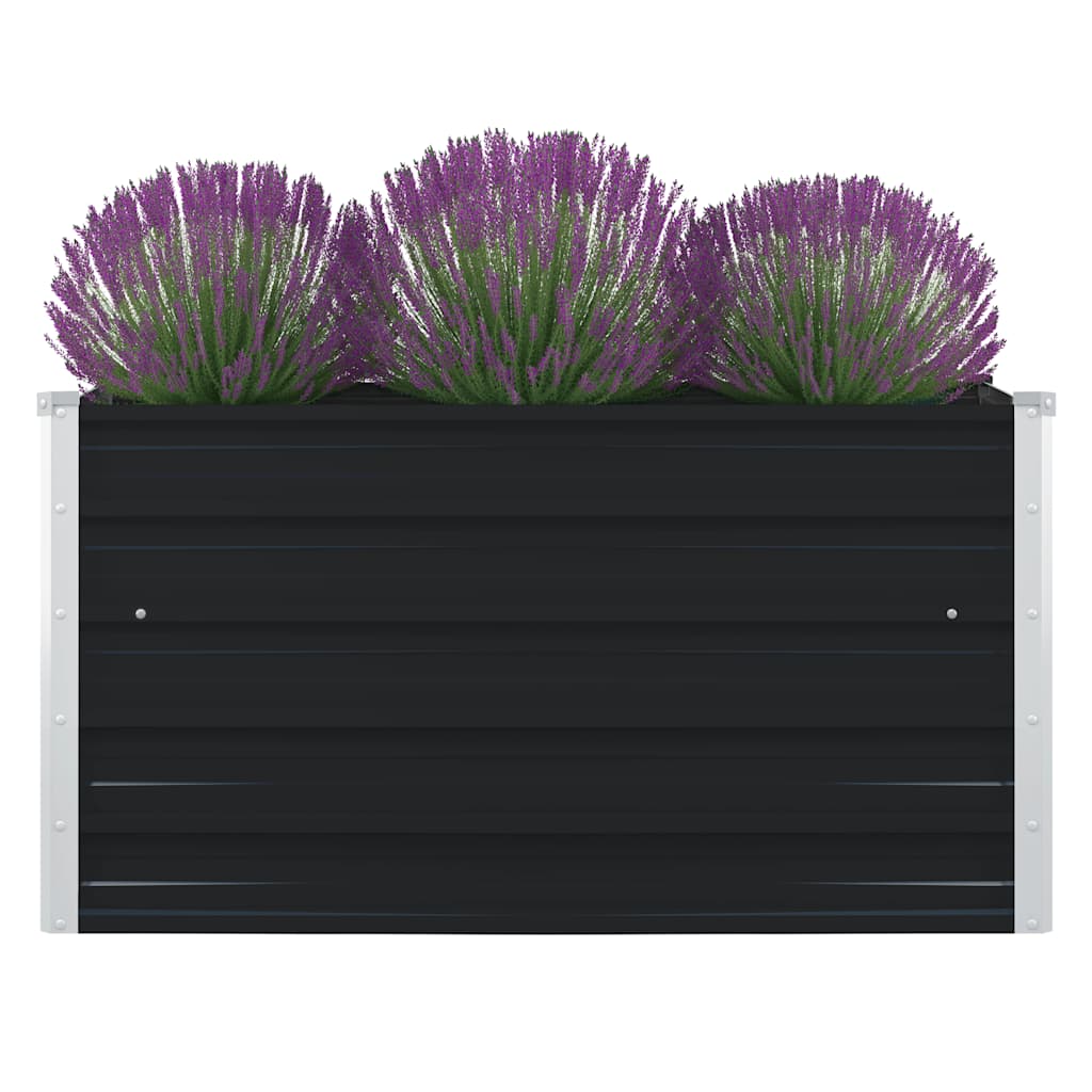 vidaXL Plantenbak verhoogd 100x100x45 cm gegalvaniseerd staal grijs