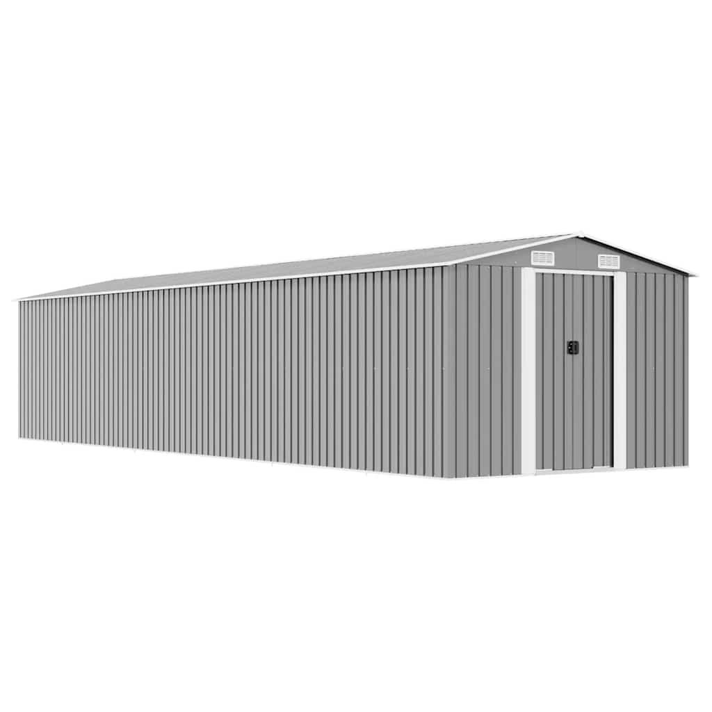 vidaXL Garden Shed 257x779x181 cm Galvanized Steel Green