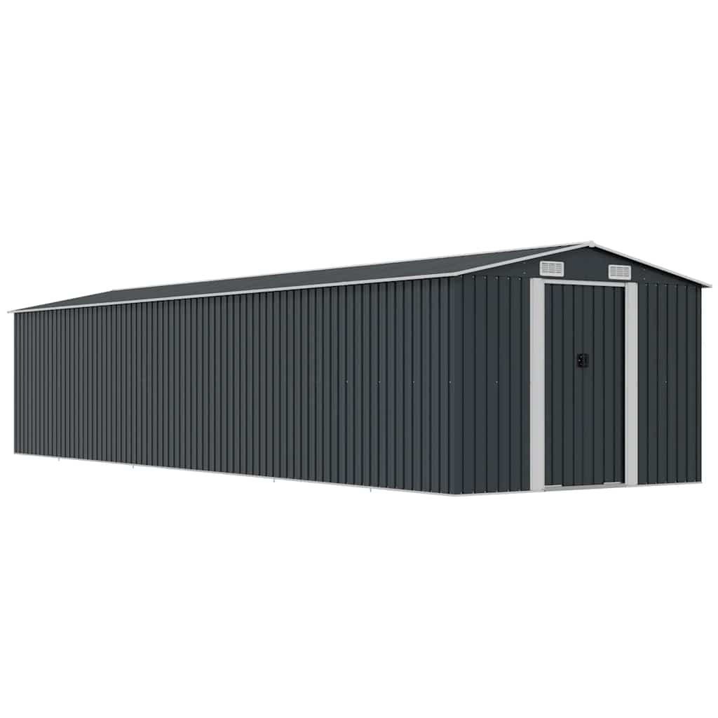 vidaXL Garden Shed 257x779x181 cm Galvanized Steel Green