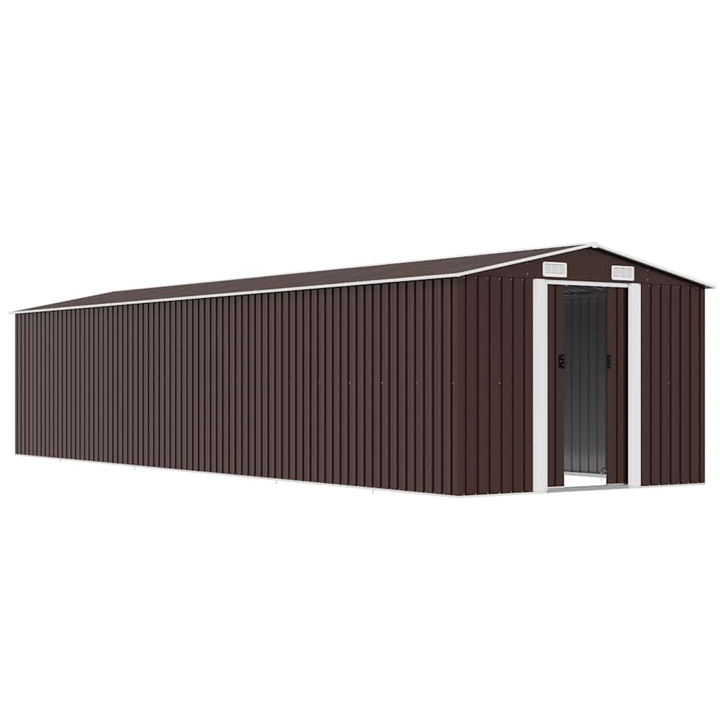 vidaXL Garden Shed 257x779x181 cm Galvanized Steel Green