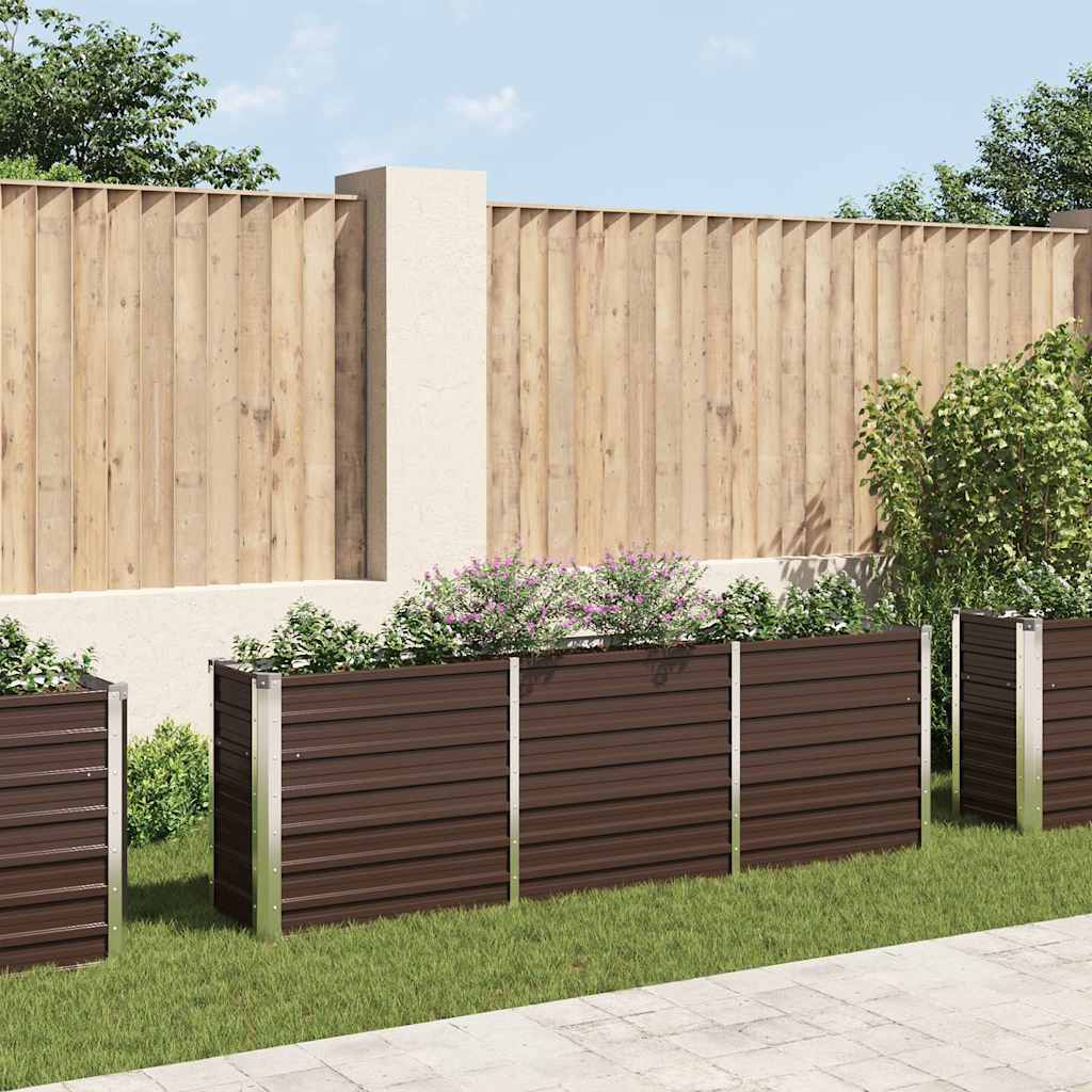 vidaXL Plantenbak verhoogd 160x80x77 cm gegalvaniseerd staal bruin