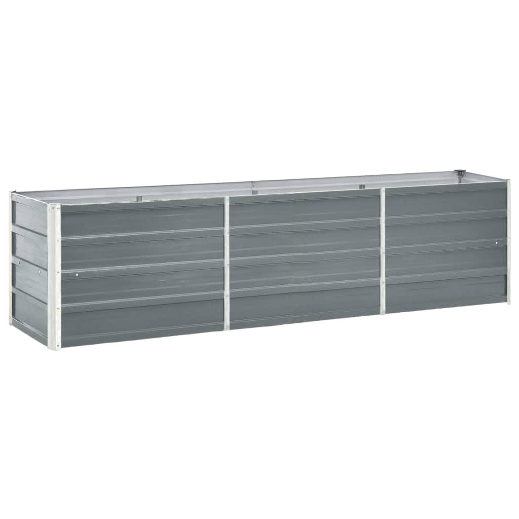 vidaXL Plantenbak verhoogd 160x80x77 cm gegalvaniseerd staal grijs
