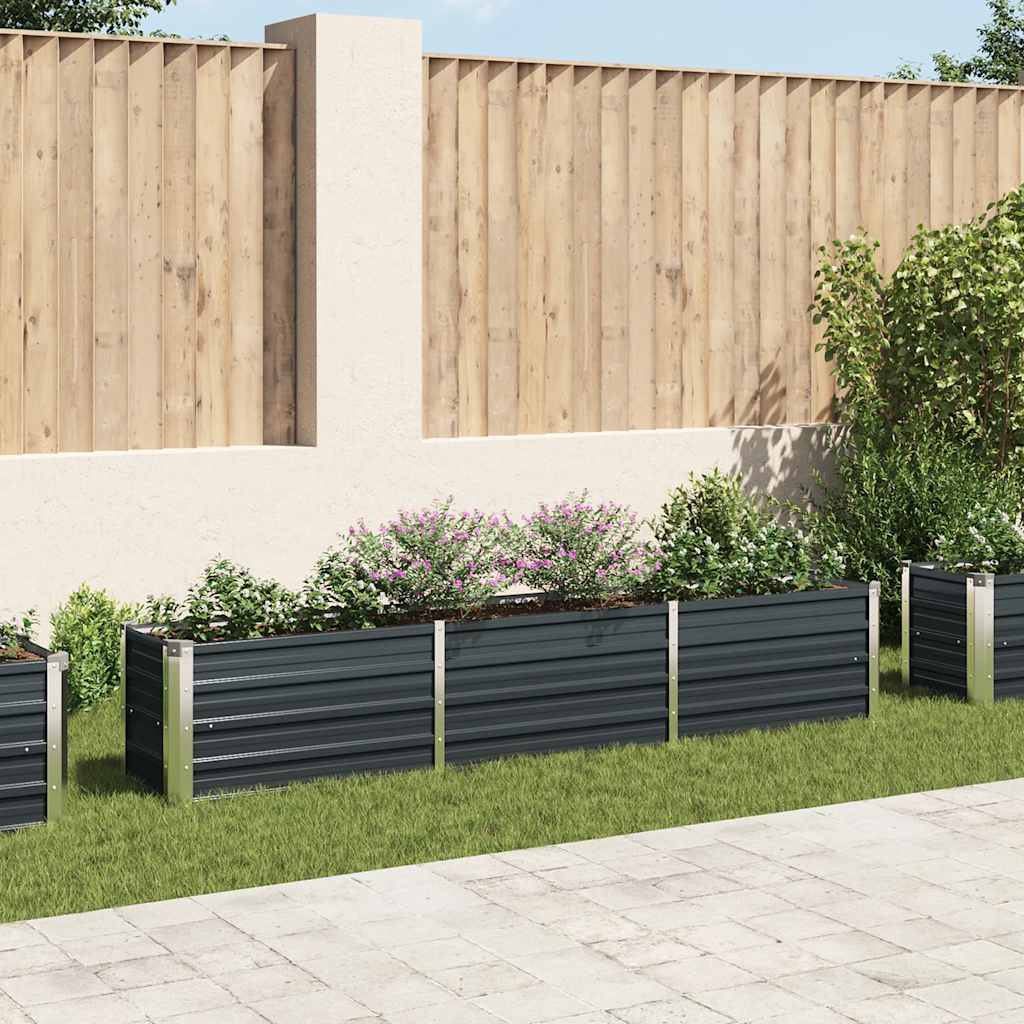 vidaXL Plantenbak verhoogd 160x80x77 cm gegalvaniseerd staal antraciet