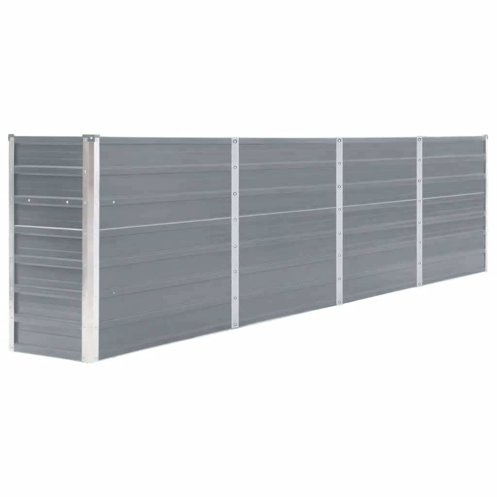 vidaXL Plantenbak verhoogd 160x80x77 cm gegalvaniseerd staal grijs