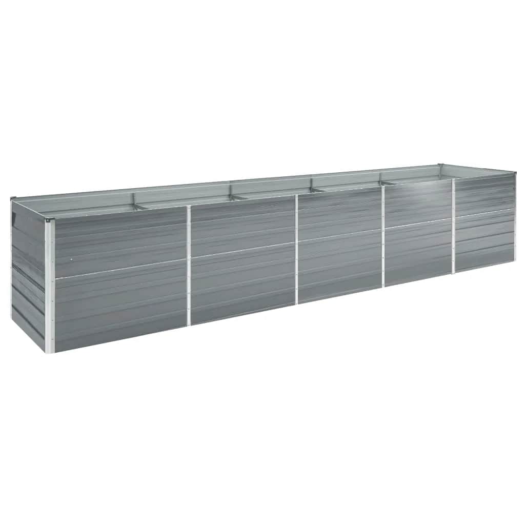 vidaXL Plantenbak verhoogd 160x80x77 cm gegalvaniseerd staal grijs