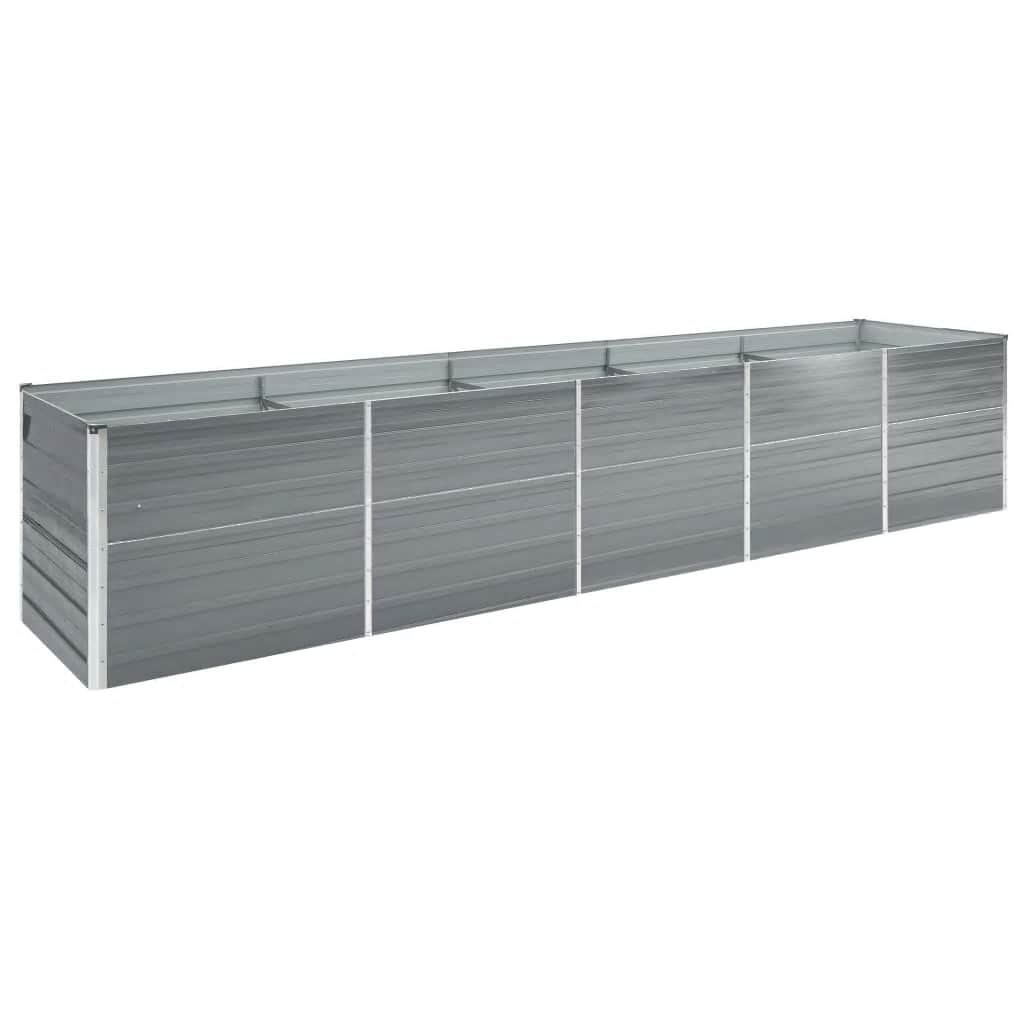 vidaXL Plantenbak verhoogd 160x80x77 cm gegalvaniseerd staal grijs