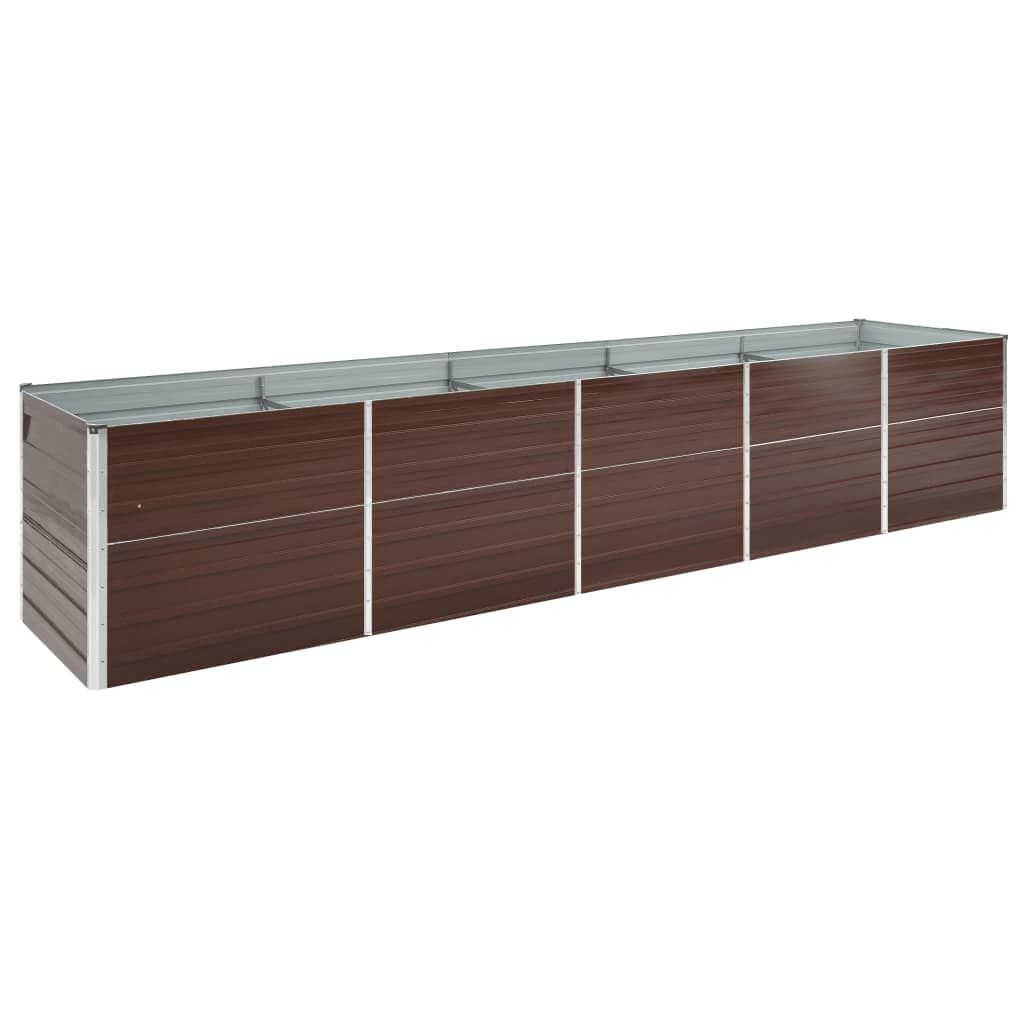 vidaXL Plantenbak verhoogd 160x80x77 cm gegalvaniseerd staal bruin
