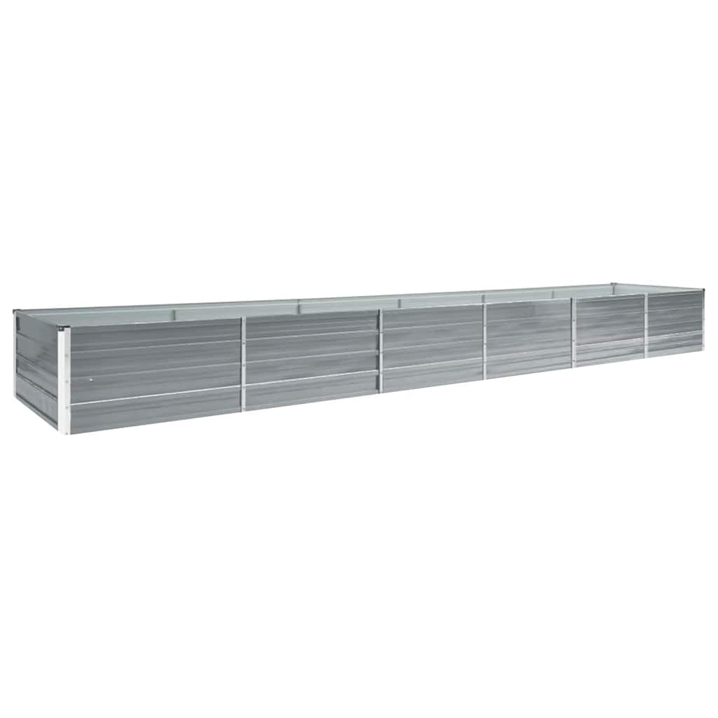 vidaXL Plantenbak verhoogd 160x80x77 cm gegalvaniseerd staal grijs