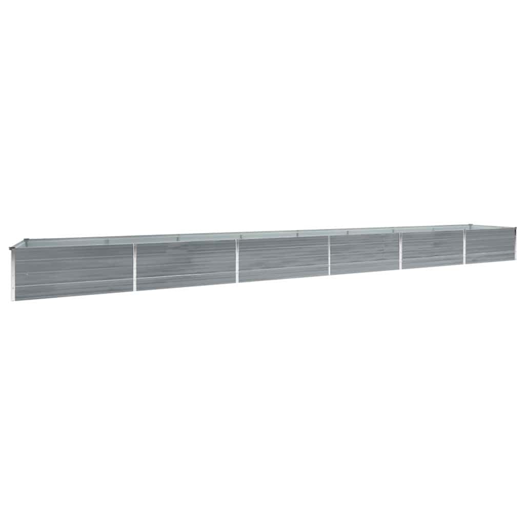 vidaXL Plantenbak verhoogd 160x80x77 cm gegalvaniseerd staal grijs
