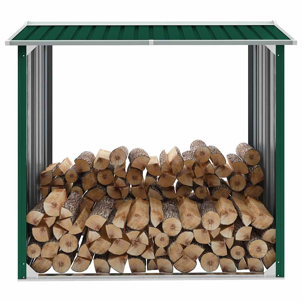 vidaXL Haardhoutschuur 172x91x154 cm gegalvaniseerd staal grijs