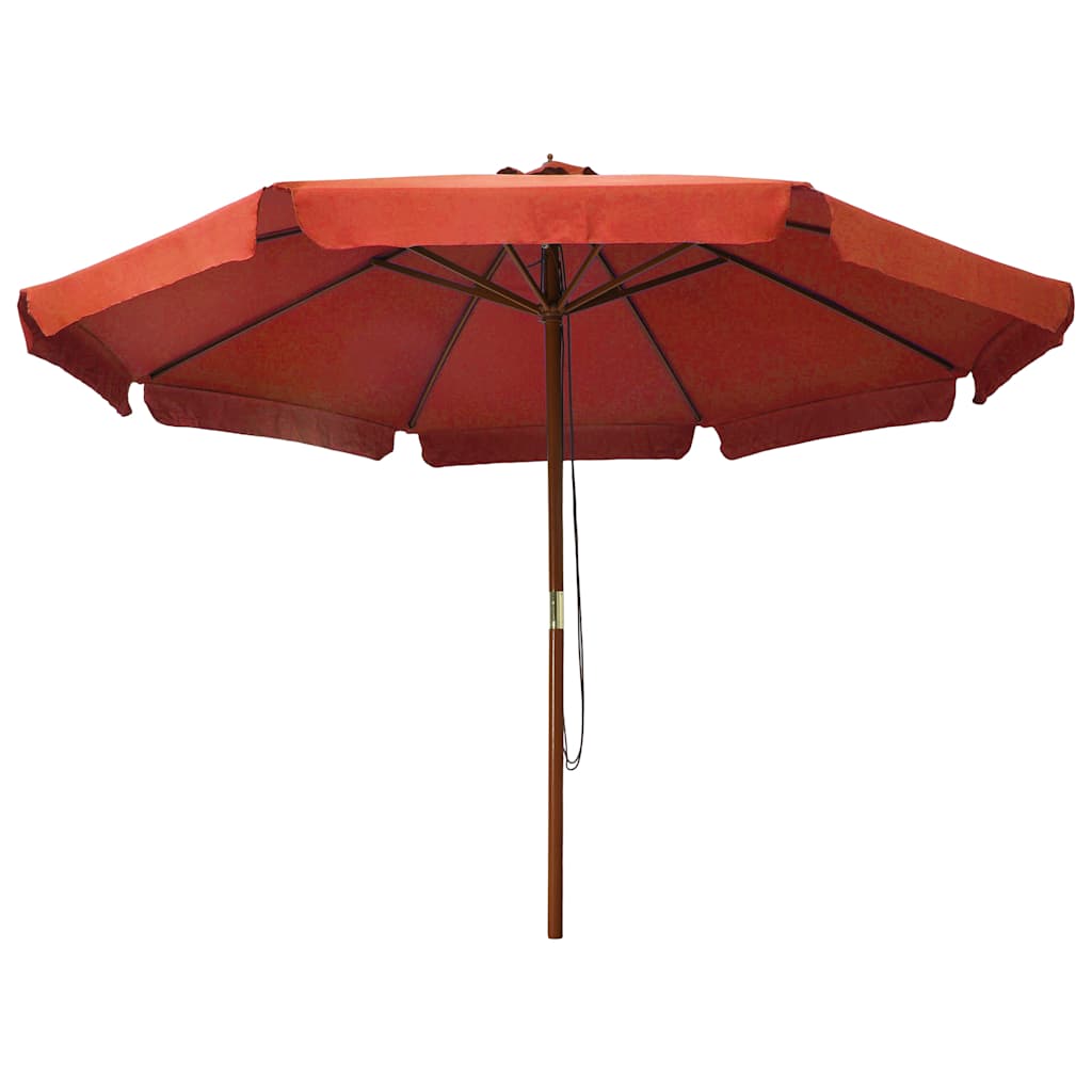 vidaXL Wooden Pole Parasol 330 cm Sand White