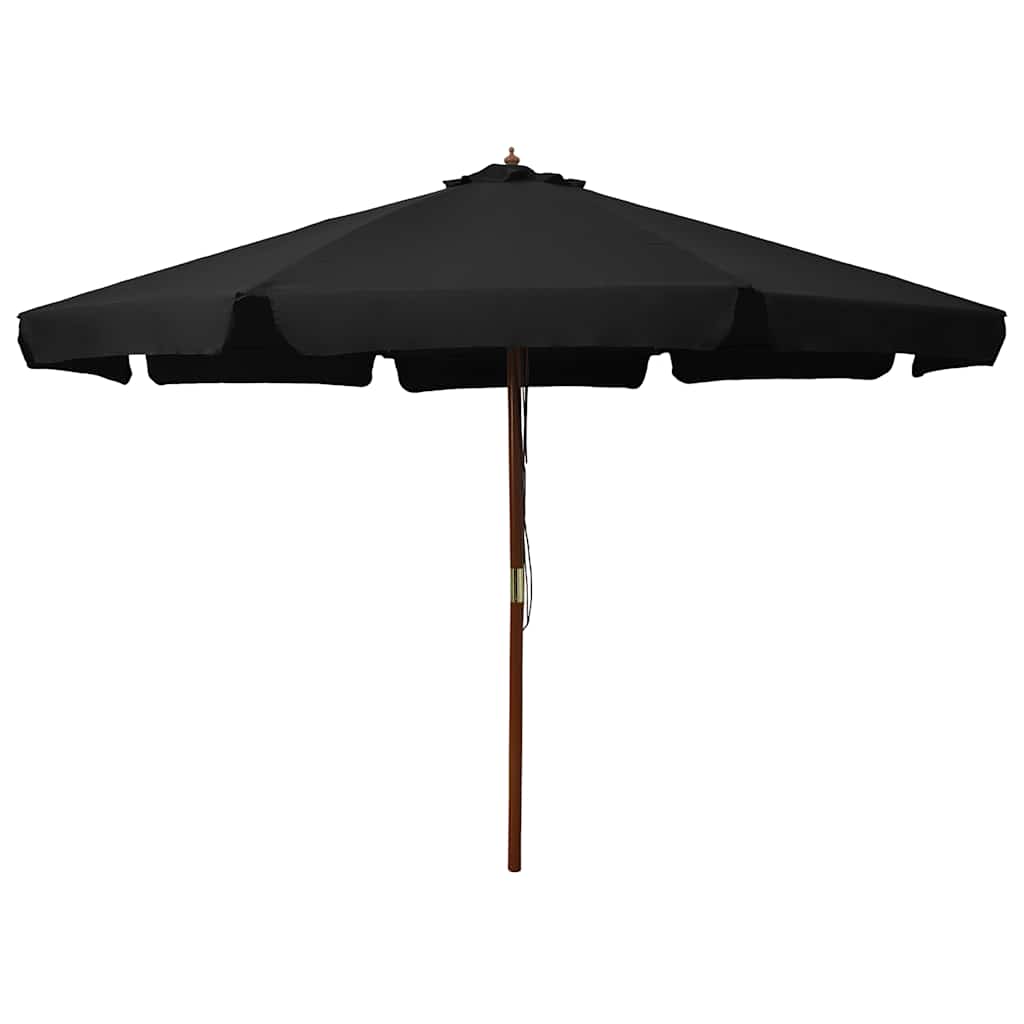 vidaXL Wooden Pole Parasol 330 cm Sand White