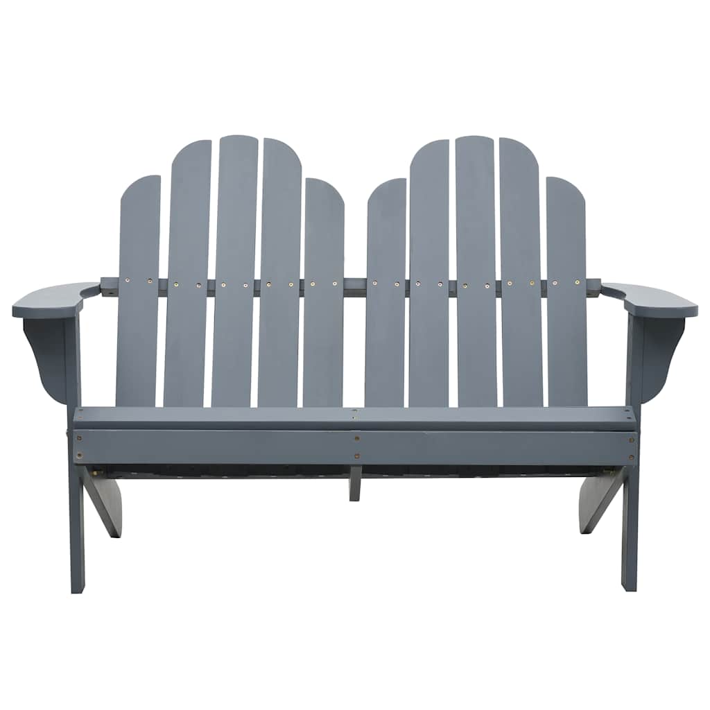 vidaXL Stoel Adirondack dubbel hout grijs