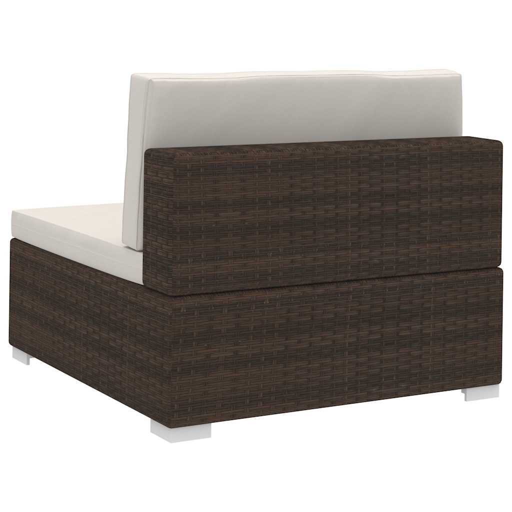 vidaXL 3-delige Loungeset met kussens poly rattan zwart