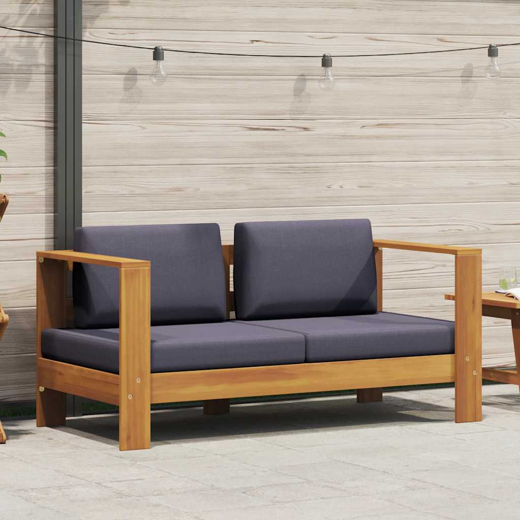 vidaXL 2-delige Loungeset met crèmewitte kussens acaciahout