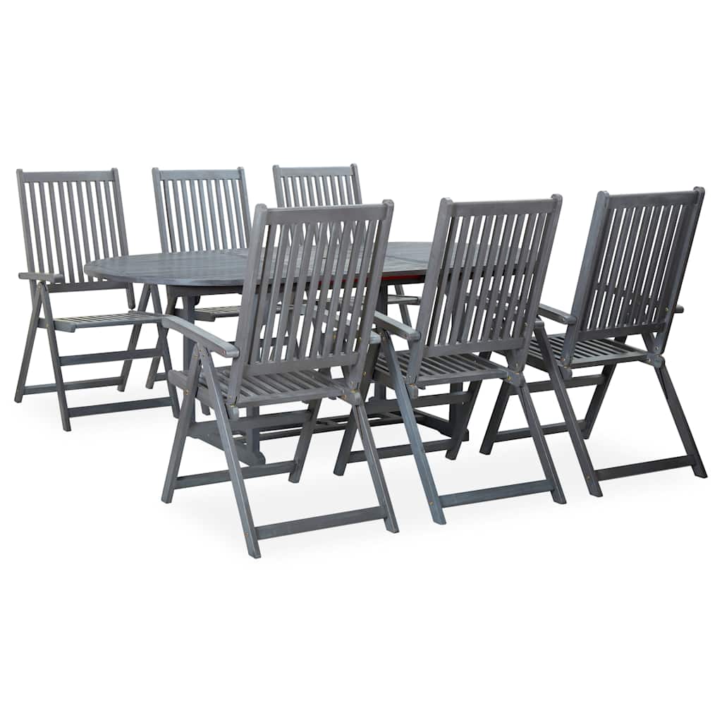 vidaXL 5-delige tuinset (150-200)x100cm massief acaciahout grijs