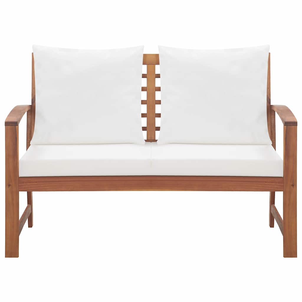 vidaXL 4-delige Loungeset met kussens massief acaciahout