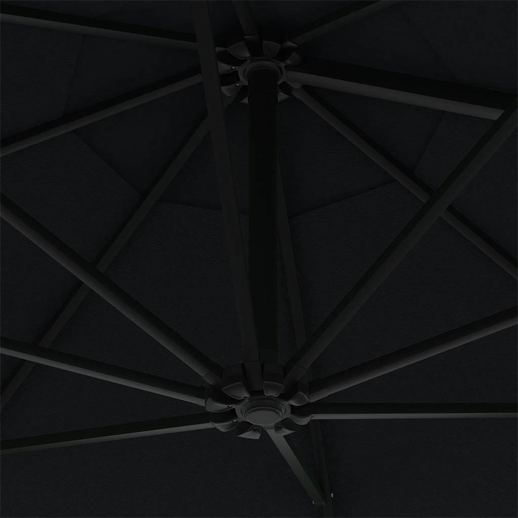 vidaXL Wandparasol met metalen paal 300 cm zandkleurig
