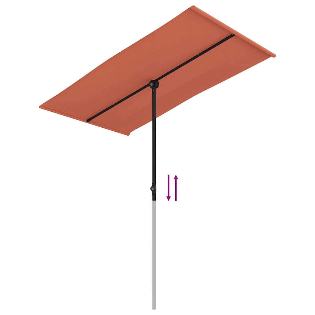 vidaXL Parasol met aluminium paal 180x110 cm groen