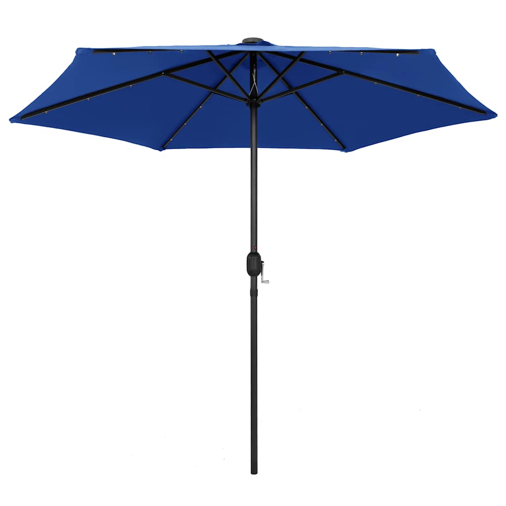 vidaXL Parasol met LED-verlichting en aluminium paal 270 cm zandwit
