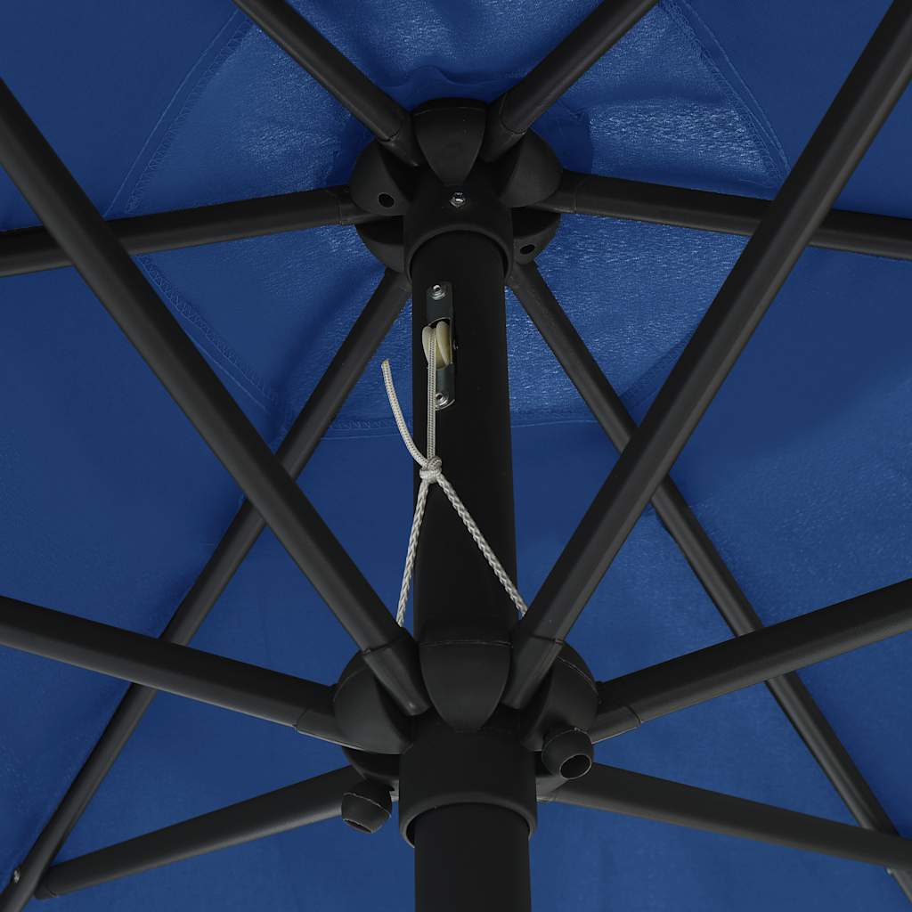 vidaXL Parasol met LED-verlichting en aluminium paal 270 cm zandwit