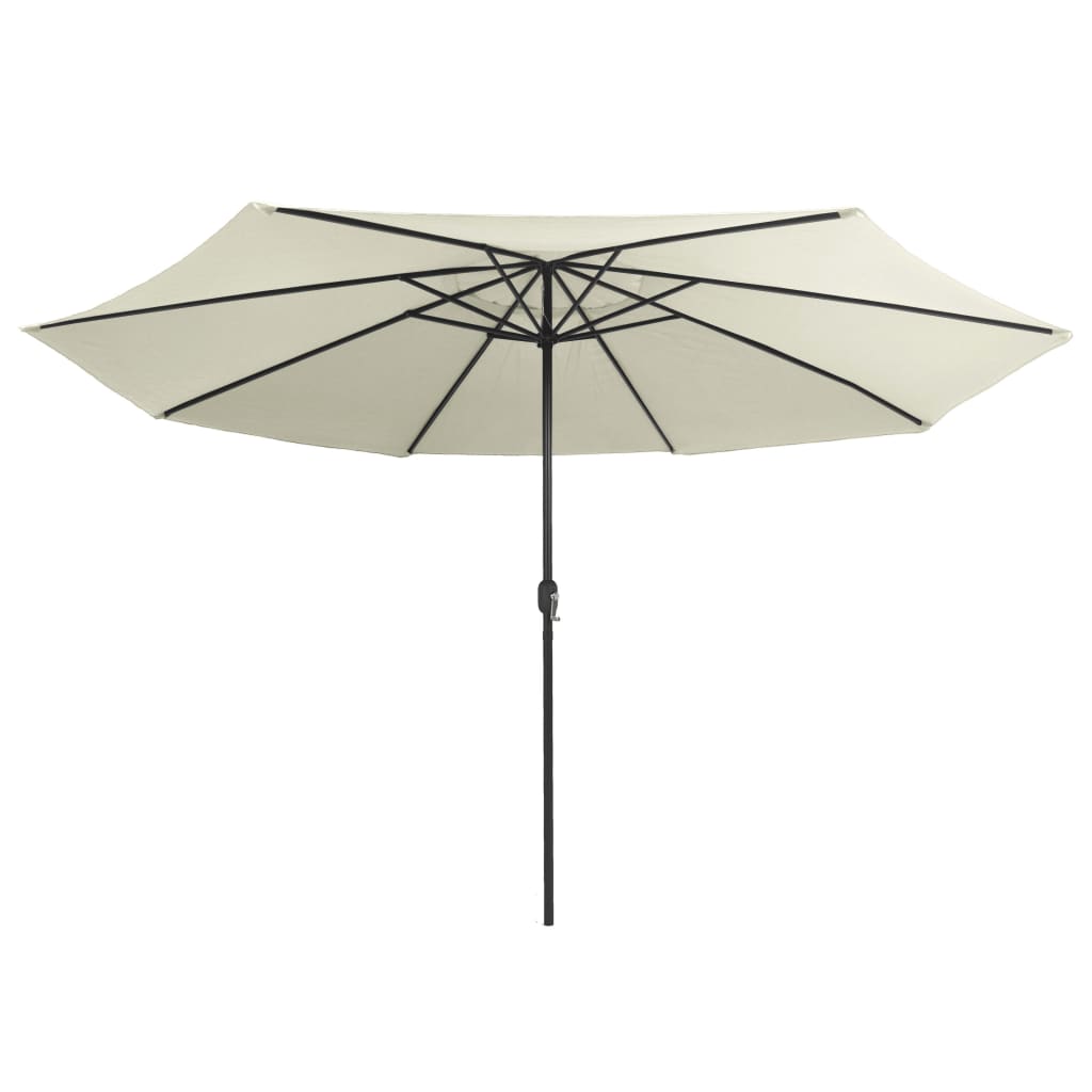 vidaXL Parasol with Metal Pole 390 cm Sand White