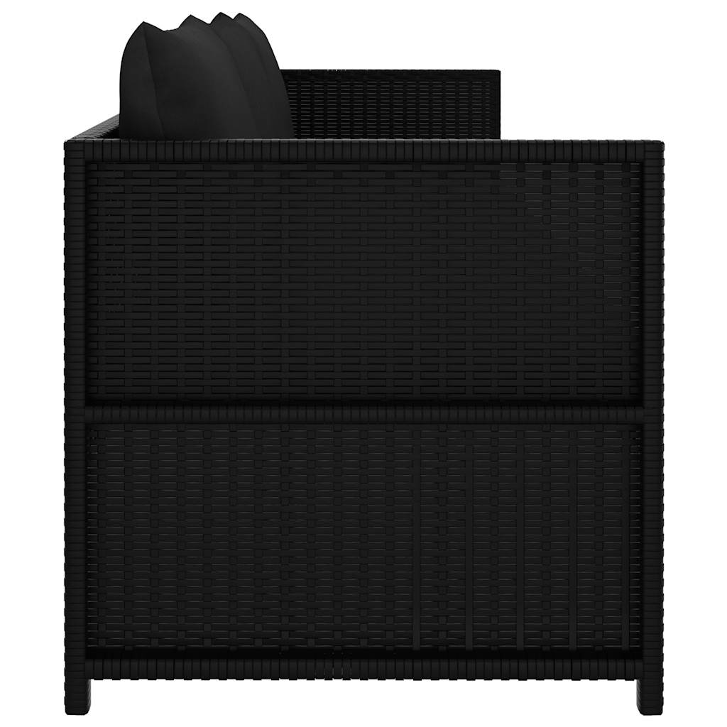 vidaXL 3-delige Loungeset met kussens poly rattan bruin