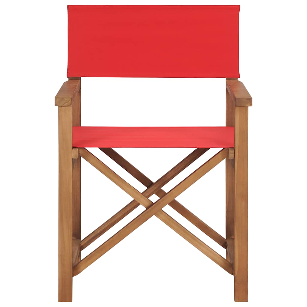 vidaXL Folding Director's Chairs 2 pcs Solid Teak Cream