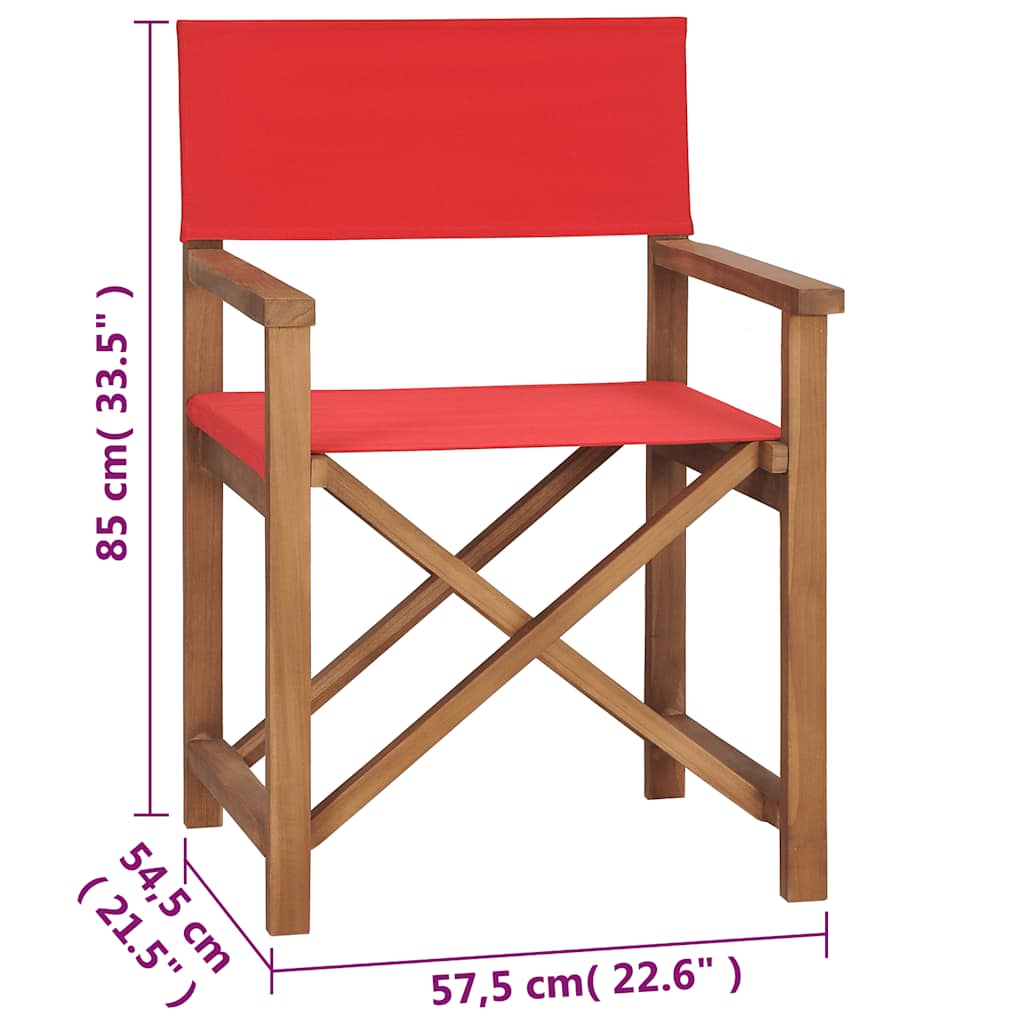 vidaXL Folding Director's Chairs 2 pcs Solid Teak Cream
