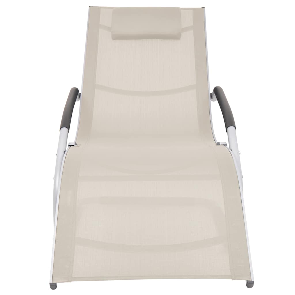 vidaXL Sun Lounger with Cushion Aluminum and Textilene Black