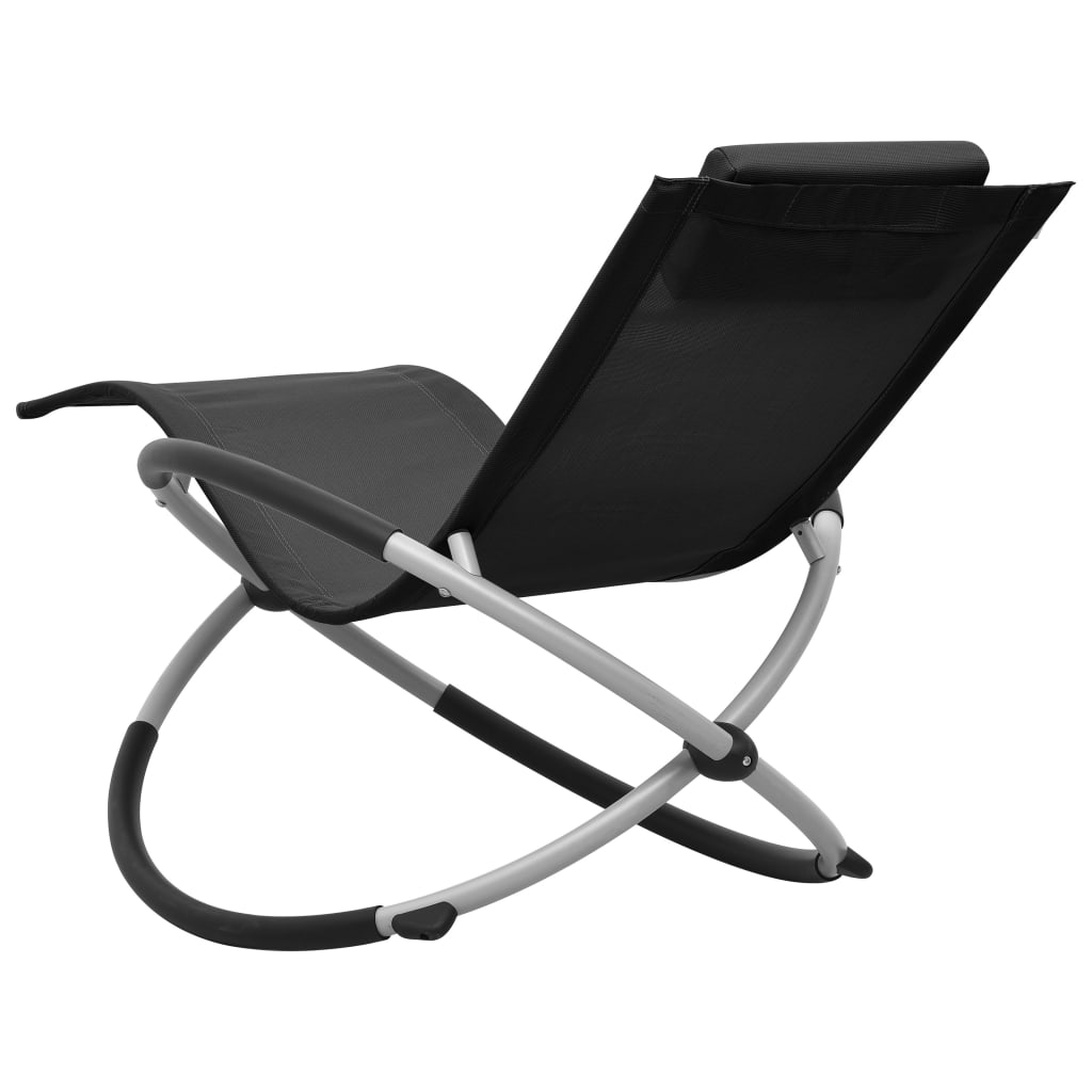 vidaXL Kids' Sun Lounger Steel Black