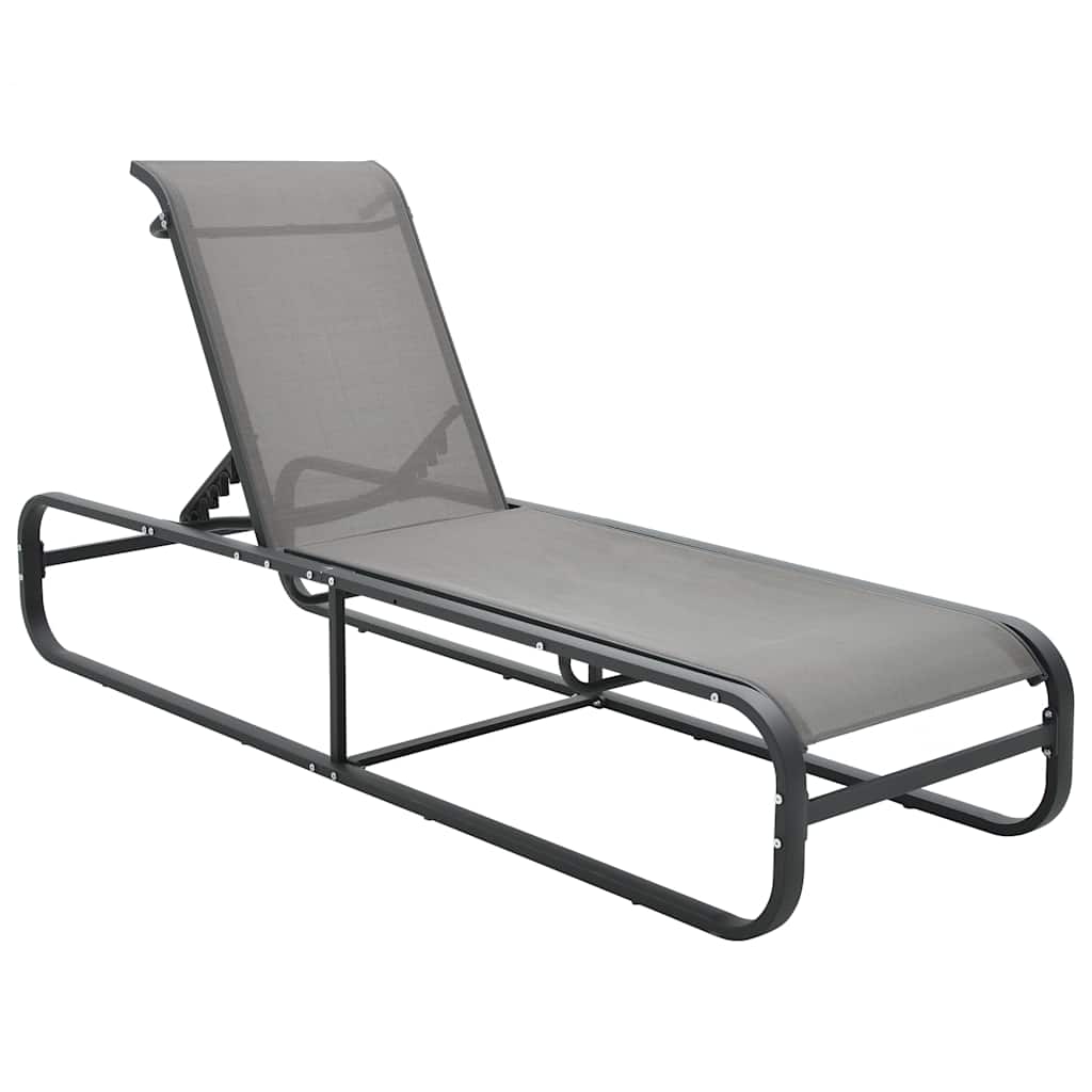 vidaXL Ligbed aluminium en textileen