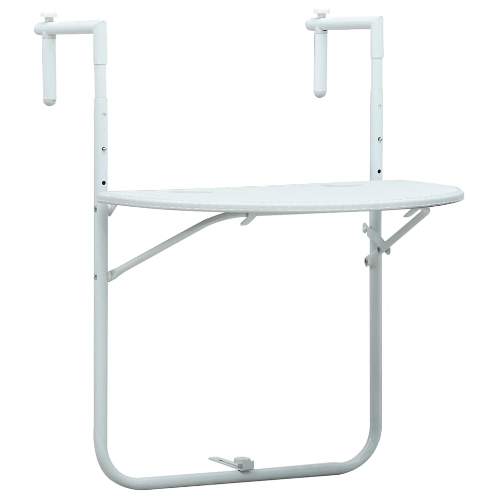 vidaXL Balkontafel hangend 60x64x83,5 cm rattan-look kunststof wit
