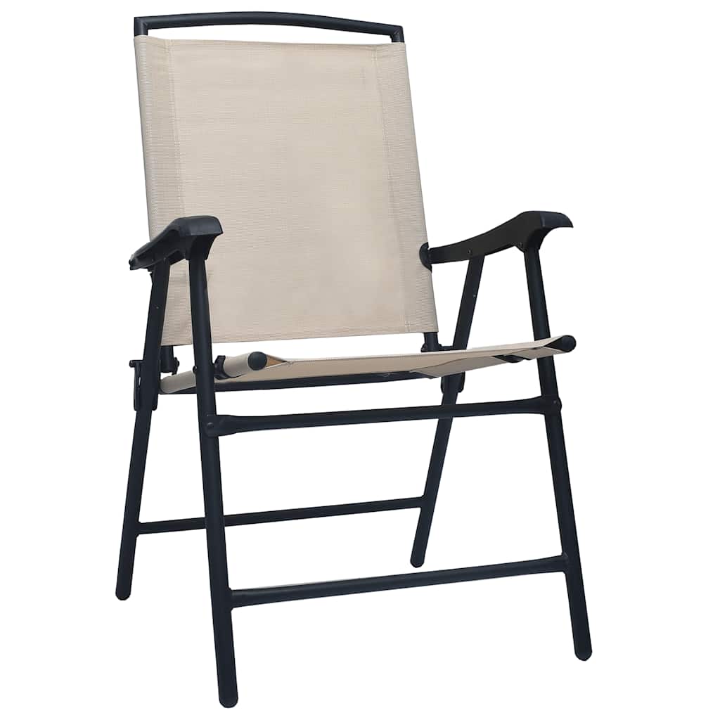 vidaXL Folding Garden Chairs 2 pcs Textilene Grey