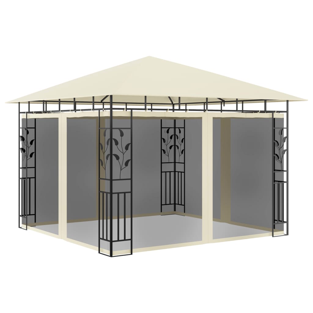 vidaXL Prieel met klamboe 3x3x2,73 m 180 g/m² taupe