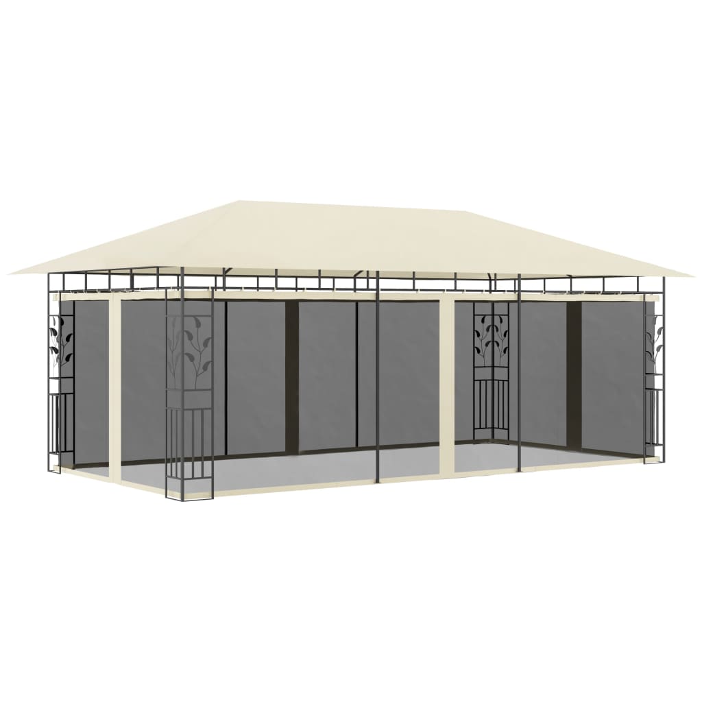 vidaXL Prieel met klamboe 3x3x2,73 m 180 g/m² taupe