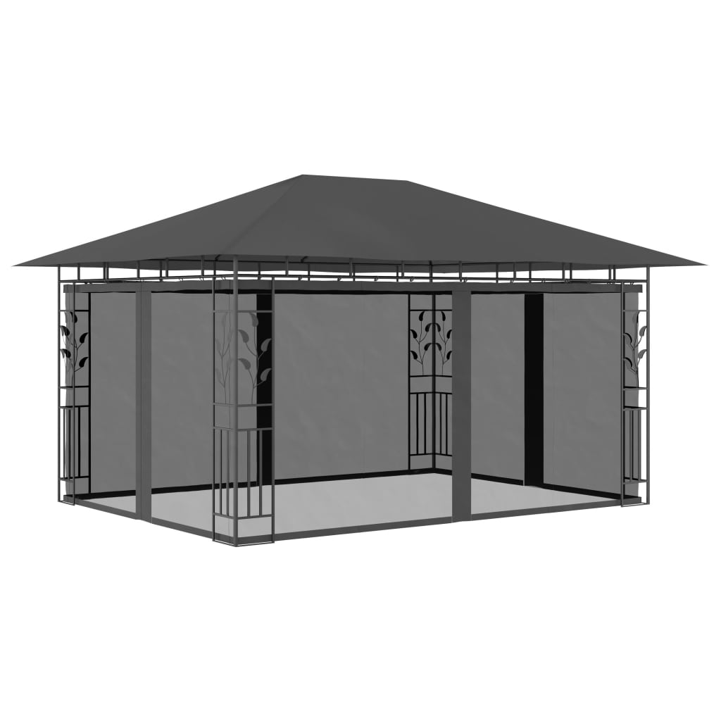 vidaXL Prieel met klamboe 3x3x2,73 m 180 g/m² taupe