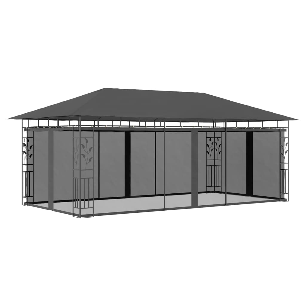 vidaXL Prieel met klamboe 3x3x2,73 m 180 g/m² taupe