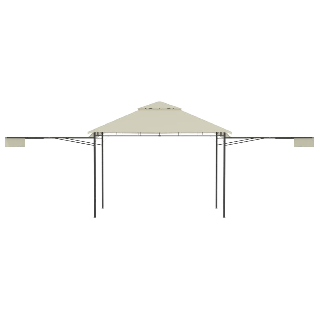 vidaXL Prieel met uitschuifbare daken 180 g/m² 3x3x2,75 m crème
