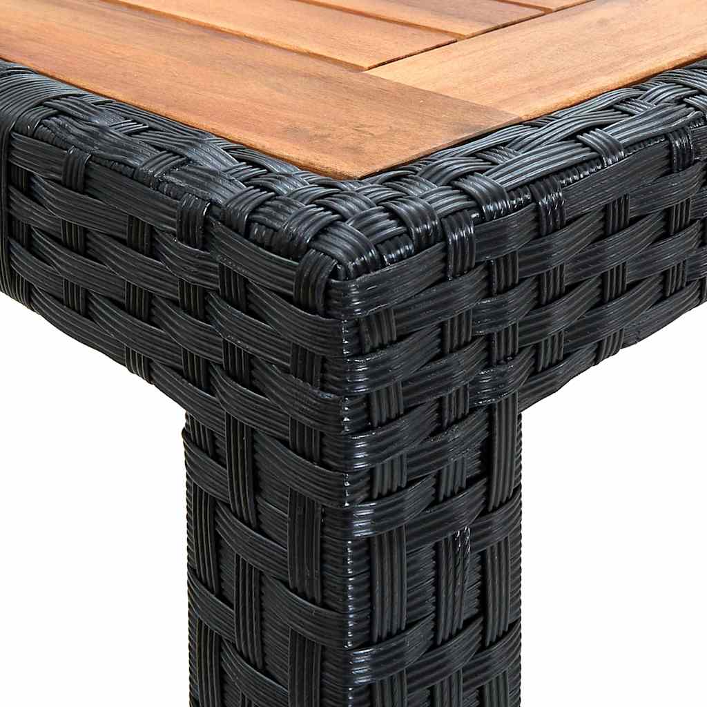 vidaXL 7-delige Tuinset poly rattan acaciahout zwart