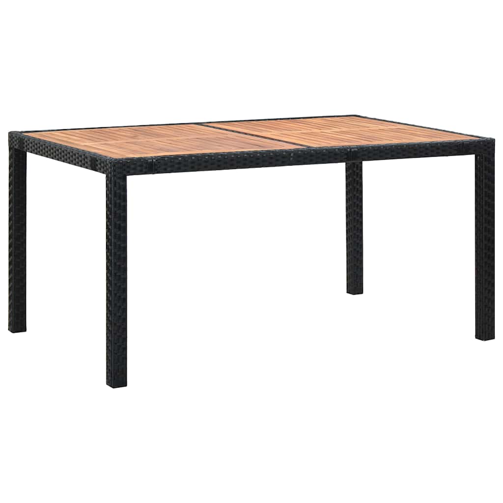 vidaXL 7-delige Tuinset poly rattan acaciahout zwart