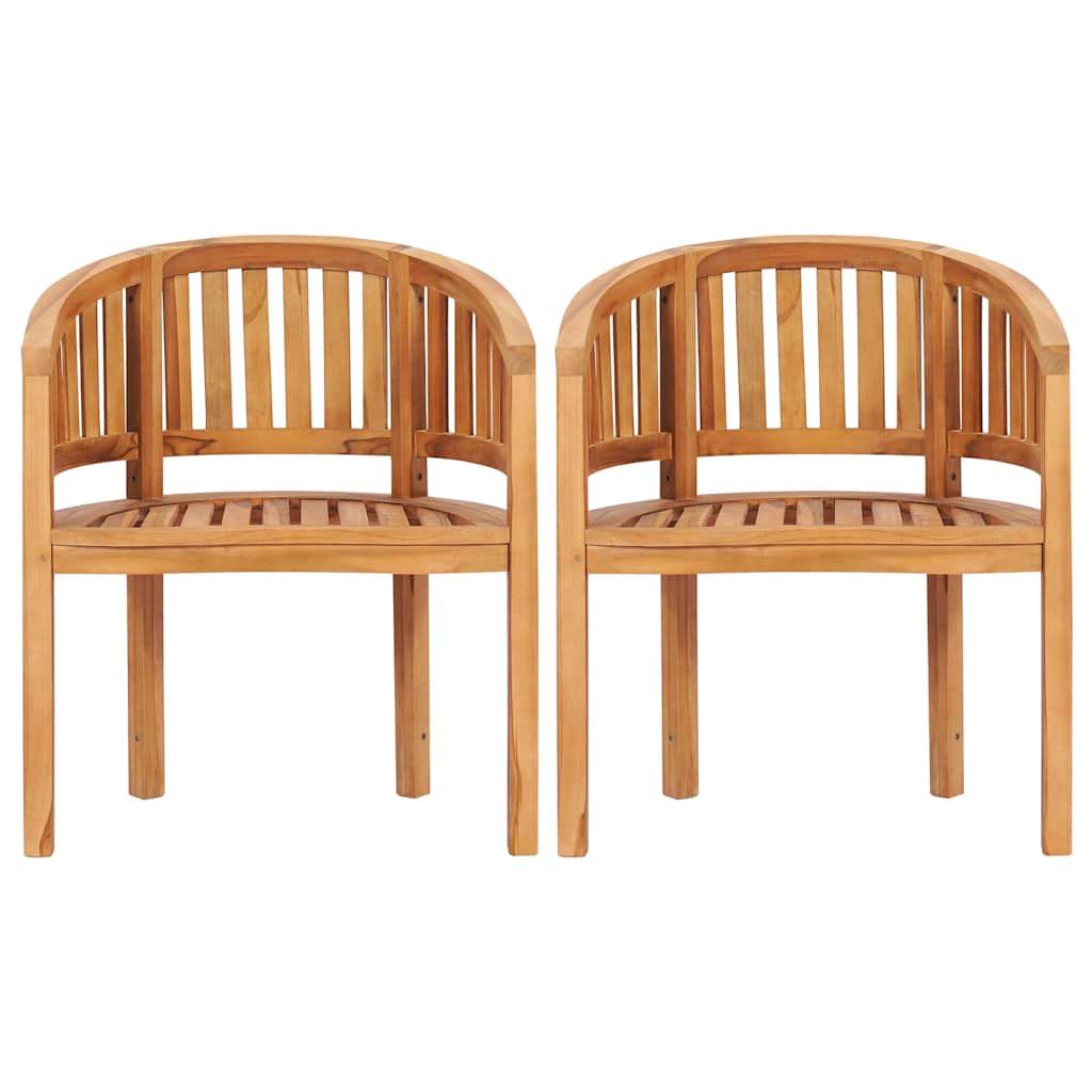 vidaXL Banana Bench Solid Teak Wood