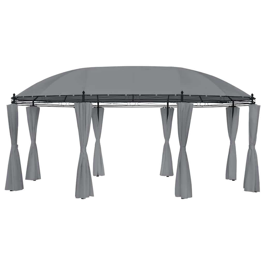 vidaXL Prieel met gordijnen 180 g/m² 520x349x255 cm taupe