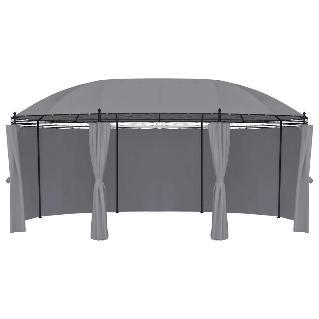 vidaXL Prieel met gordijnen 180 g/m² 520x349x255 cm taupe