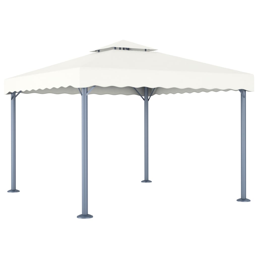 vidaXL Prieel 3x3 m aluminium en staal taupe