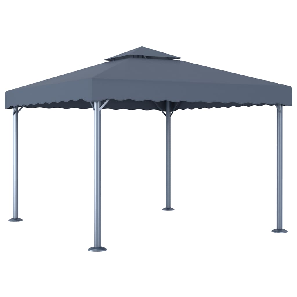 vidaXL Prieel 3x3 m aluminium en staal taupe