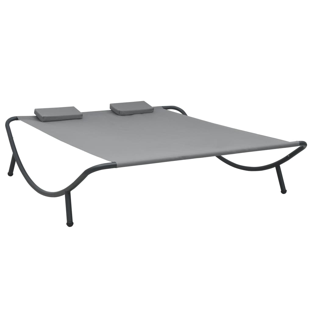 vidaXL Loungebed stof zwart