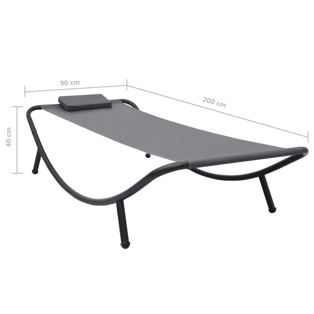 vidaXL Tuinbed 200x90 cm staal crème